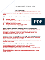 Examen para La Aprobación de Sectas Falsas