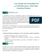 Métodos de Cálculos Das Necessidades de Energia e Nutrientes para o Atleta Mais Exercícios Práticos