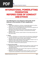 International Powerlifting Federation Referee Code of Conduct and Ethics