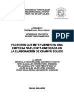 Factores Que Intervienen en Una Empresa Naturista Enfocada en La Elaboración de Champú Solido