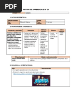 Sesion de Aprendizaje #23: 1. Datos Informativos