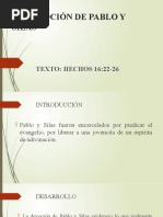 La Devoción de Pablo Y Silas: TEXTO: HECHOS 16:22-26