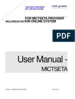 Mict Provider Online Manual