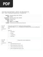 Unit 1 - Task 3 - Reading and Listening Quiz - Evaluation Quiz