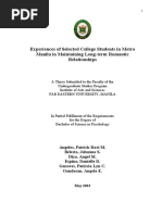 Experiences of Selected College Students in Metro Manila in Maintaining Long-Term Romantic Relationships