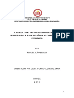 A KIXIKILA COMO FACTOR DE EMPODERAMENTO DA MULHER RURAL E A SUA INFLUÊNCIA NO COMPORTAMENTO ECONÓMICO - MJBengui - 2019