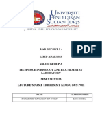 Lab Report 5: Lipid Analysis Sbl102 Group A Technique in Biology and Biochemistry Laboratory SEM 2 2022/2023 Lecture'S Name: DR Remmy Keong Bun Poh