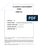 Project Planning & Management Form CMSE 201