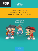 Guía Didáctica para El Uso de Los Programas de Estudio: Matemática Quinto Grado