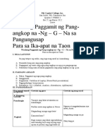 Wastong Paggamit NG Pang-Angkop Na - NG - G - Na Sa Pangungusap para Sa Ika-Apat Na Taon