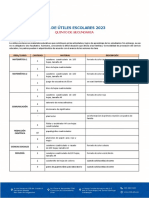 Lista de Útiles de 5to Año de Secundaria - CBB 2023