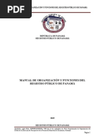 Manual de Organización Y Funciones Del Registro Público de Panamá