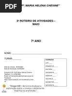 3º Roteiro de Atividades - Maio: E.M. "Prof . Maria Helena Chesine"