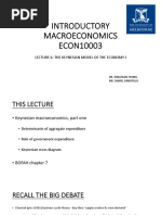 Introductory Macroeconomics ECON10003: Lecture 6: The Keynesian Model of The Economy I