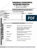 PROGRAMAS DE ESTUDIO Promoción 2014