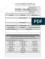 Ministry Team Workers Profile and Covenant