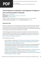 Clinical Features, Evaluation, and Diagnosis of Sepsis in Term and Late Preterm Neonates - UpToDate