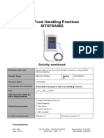 GERALD WANIHA - 8 - Activity Workbook For SITXFSA002 Participate in Safe Food Handling Practices