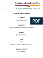 Pasos para El Desarrollo Del Pensamiento Crítico ENSAYO1