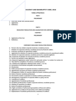 The Insolvency and Bankruptcy Code, 2016 Index of Sections