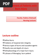 Management of Patients With Burn Injury: Faculty: Rubina Shehzadi Nursing Lecturer