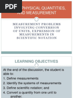 Units, Physical Quantities, and Measurement