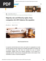 Majority Rule and Minority Rights - Does Companies Act 2013 Balance The Equation