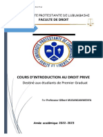 Faculte de Droit: Cours D'Introduction Au Droit Prive