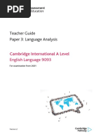 Teacher Guide Paper 3: Language Analysis: Cambridge International A Level English Language 9093