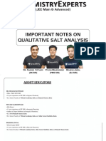 Important Notes On Qualitative Salt Analysis: (JEE Main & Advanced)