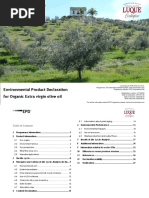 Environmental Product Declaration For Organic Extra Virgin Olive Oil