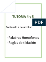 Tutoria 4 Y 5: Contenido A Desarrollar