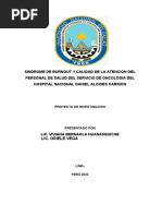 Sindrome de Burnout Y Calidad de La Atencion Del Personal de Salud Del Servicio de Oncologia Del Hospital Nacional Daniel Alcides Carrion