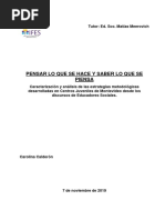 Caracterización y Análisis de Las Estrategias Metodológicas Desarrolladas en CCJJ de Montevideo Desde El Discurso de Los EESS