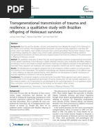 Transgenerational Transmission of Trauma and Resilience: A Qualitative Study With Brazilian Offspring of Holocaust Survivors