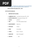 "Sor Hiltrude San Ignacio Eta - Epa" Datos Institucionales: I. Identidad Institucional