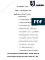 Ingeniería Civil Trabajo de Investigación 1 Análisis Estructural I