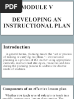 MODULE 5 Developing An Instructional Plan