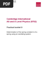 Cambridge International AS and A Level Physics (9702) : Practical Booklet 9