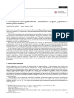 La Investigación Sobre Publicidad en Latinoamérica y España: ¿Separados o Unidos Por El Atlántico? Presentación Del Dosier