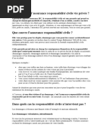 Responsabilité Civile