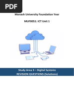 Monash University Foundation Year MUF0051: ICT Unit 1: Study Area 3 - Digital Systems REVISION QUESTIONS (Solutions)