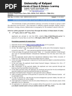 Directorate of Open & Distance Learning: Admission Notice For M.A/M.Sc. Third Semester: 2021-23