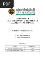 Gravimetric Determination of Aluminium As Oxinate