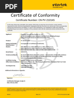 Certificate: of Conformity