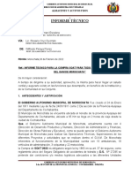 Informe Técnico: A: VÍA: Lic. Rosario Cruz Guzmán DE: Wilfredo Pinaya Flores