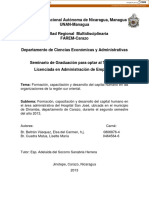 Tema: Formación, Capacitación y Desarrollo Del Capital Humano en Las