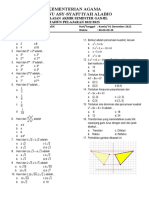 Soal UAS Semester Ganjil Matematika 2022-2023 Kelas IX