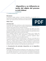 El Principio Dispositivo y Su Influencia en La Determinación Del Objeto Del Proceso en El Proceso Civil Chileno