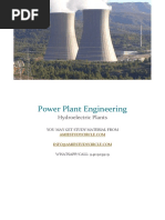 Power Plant Engineering: Hydroelectric Plants